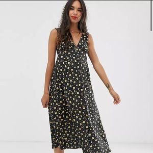 ASOS Button Down Maternity Dress, Midi Length, Pansy Print